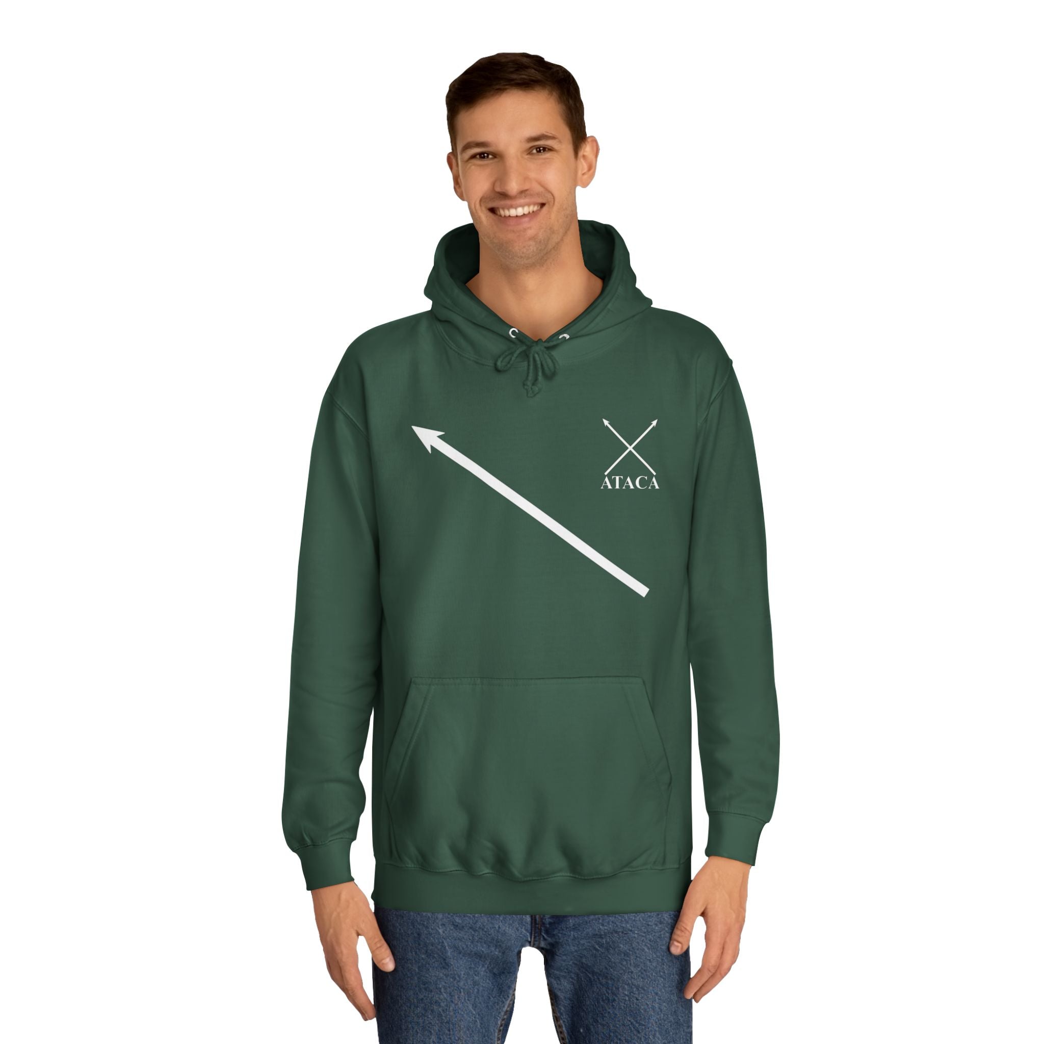 Unisex College Hoodie with Inspirational Design - "Attack Now"