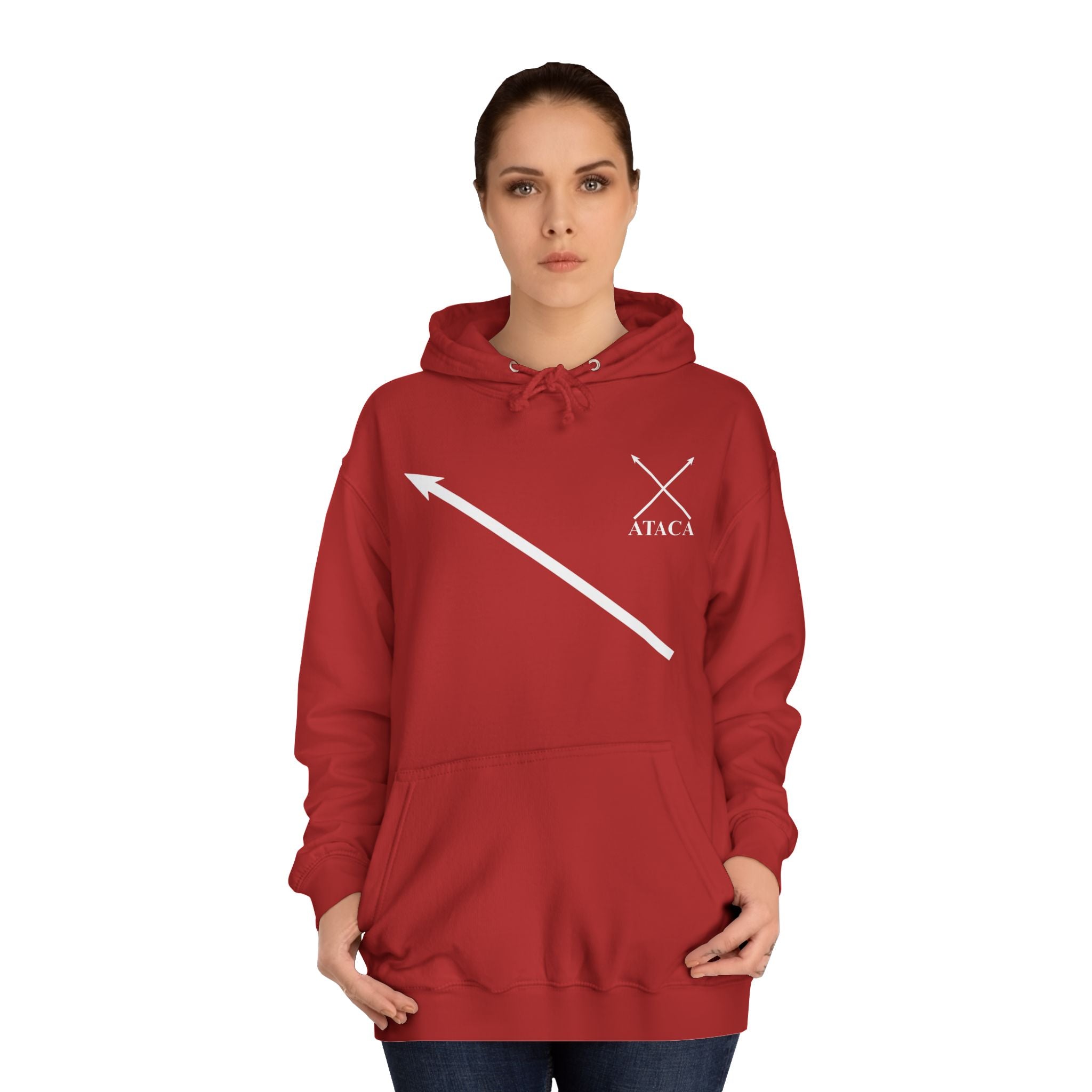 Unisex College Hoodie with Inspirational Design - "Attack Now"