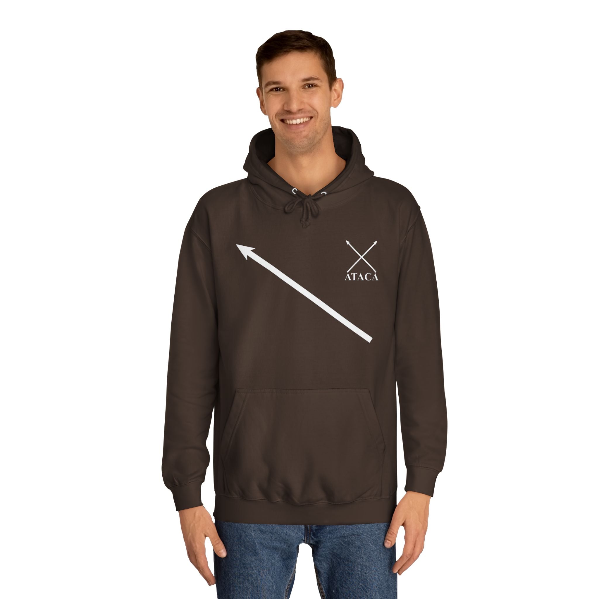 Unisex College Hoodie with Inspirational Design - "Attack Now"
