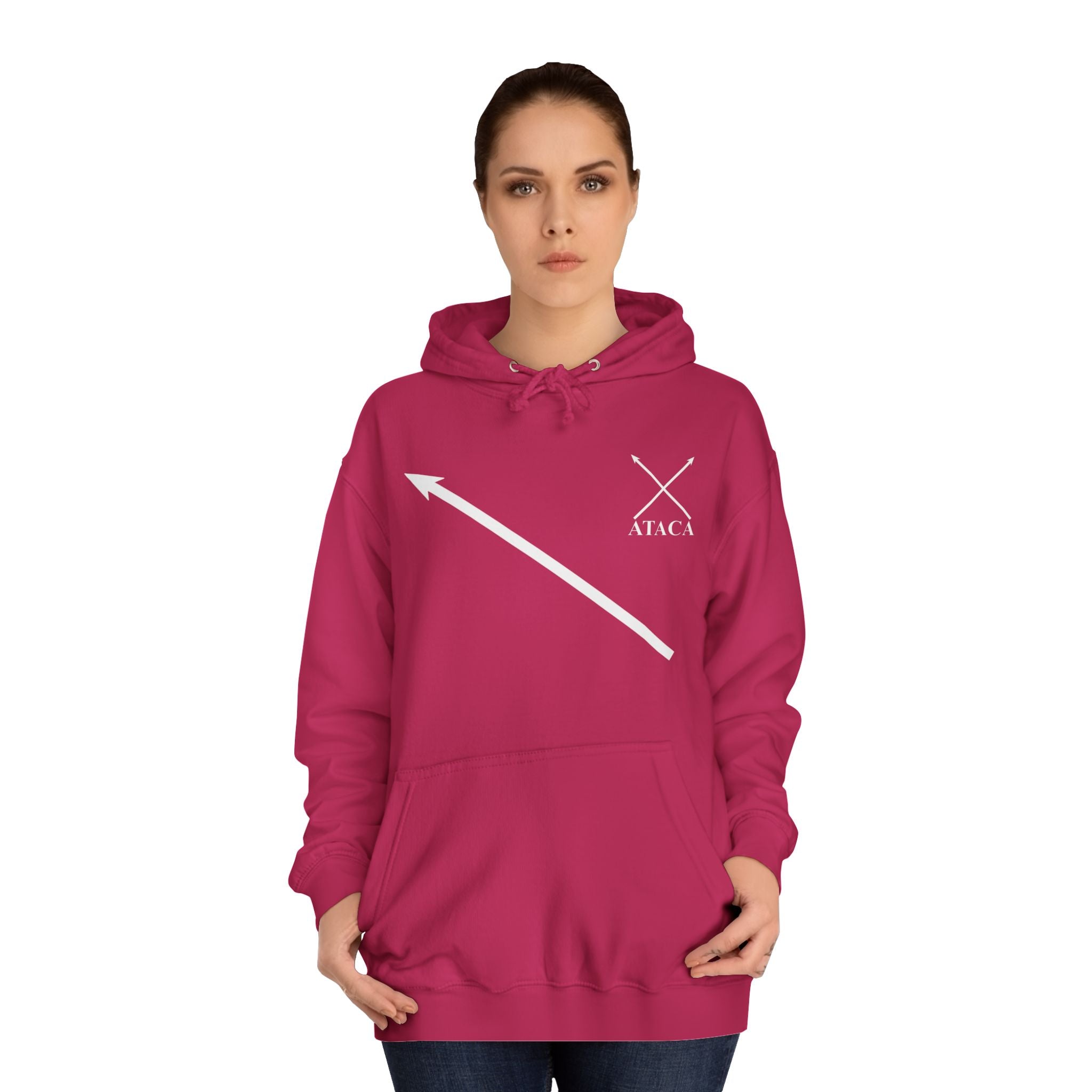Unisex College Hoodie with Inspirational Design - "Attack Now"