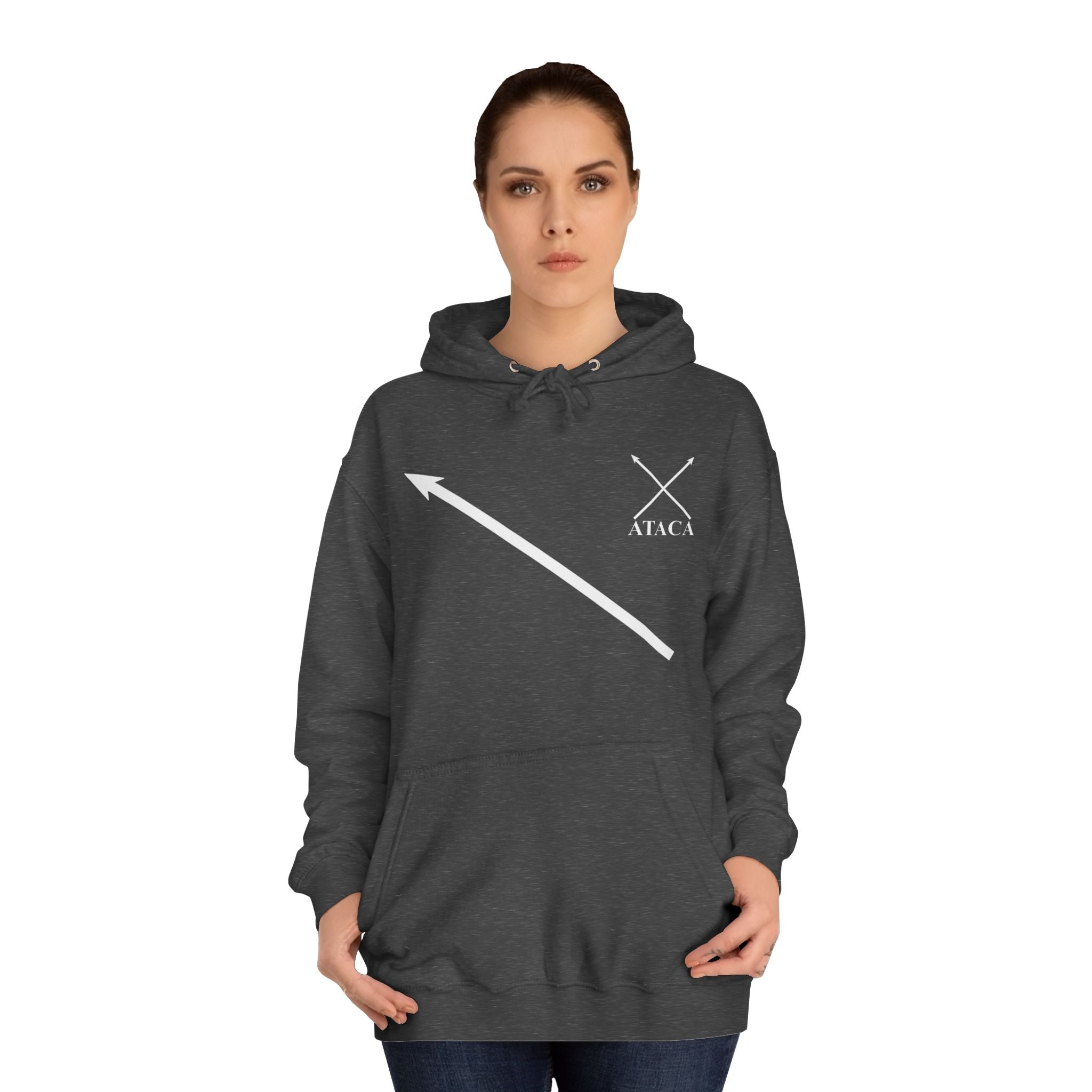Unisex College Hoodie with Inspirational Design - "Attack Now"