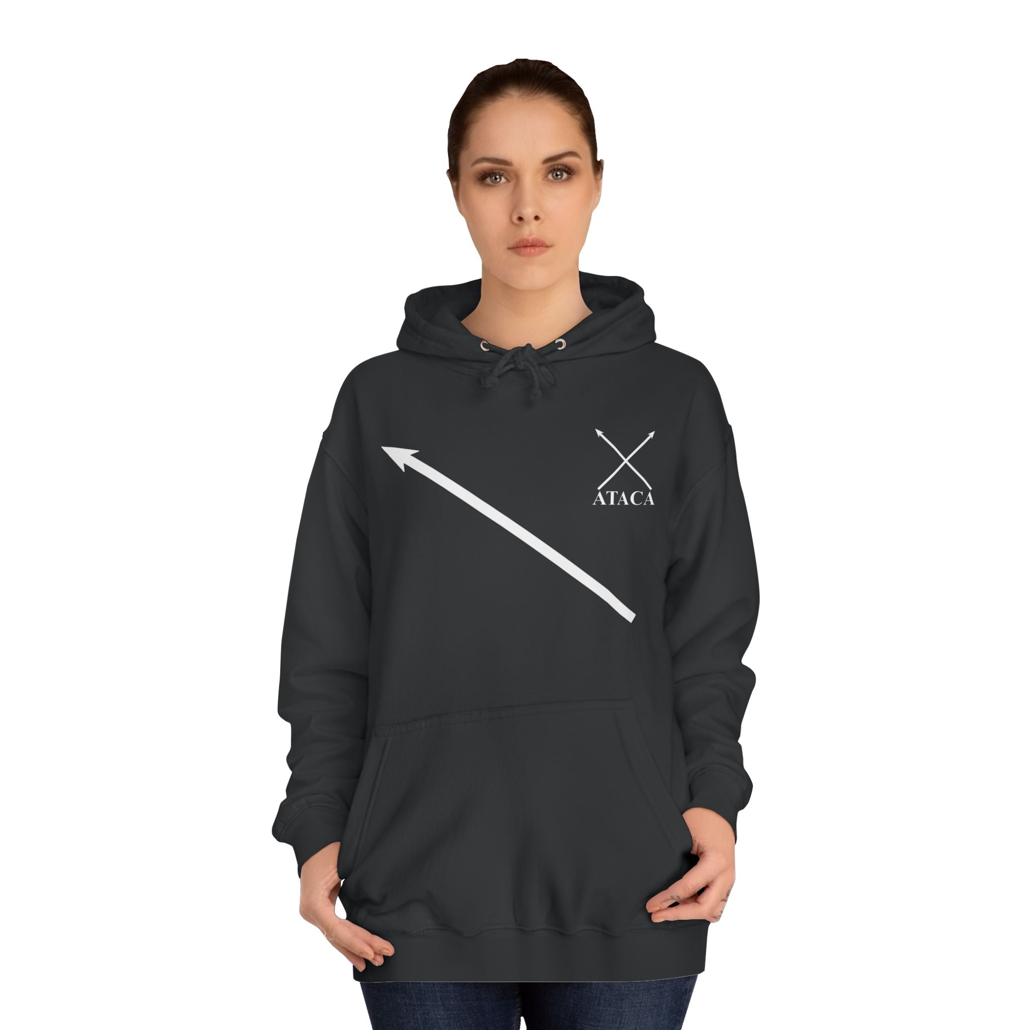Unisex College Hoodie with Inspirational Design - "Attack Now"