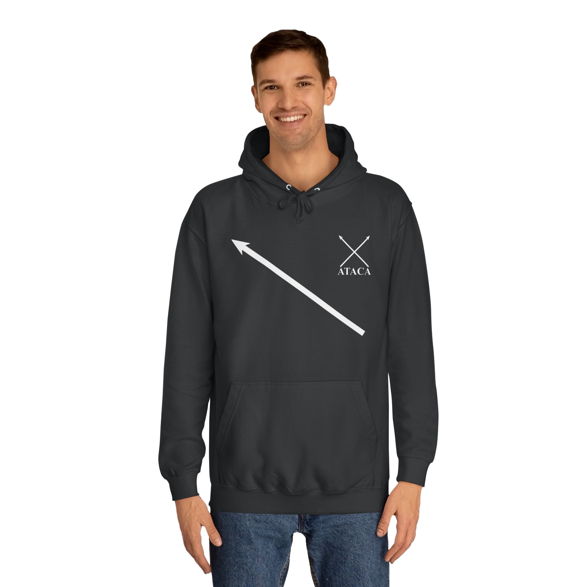 Unisex College Hoodie with Inspirational Design - "Attack Now"