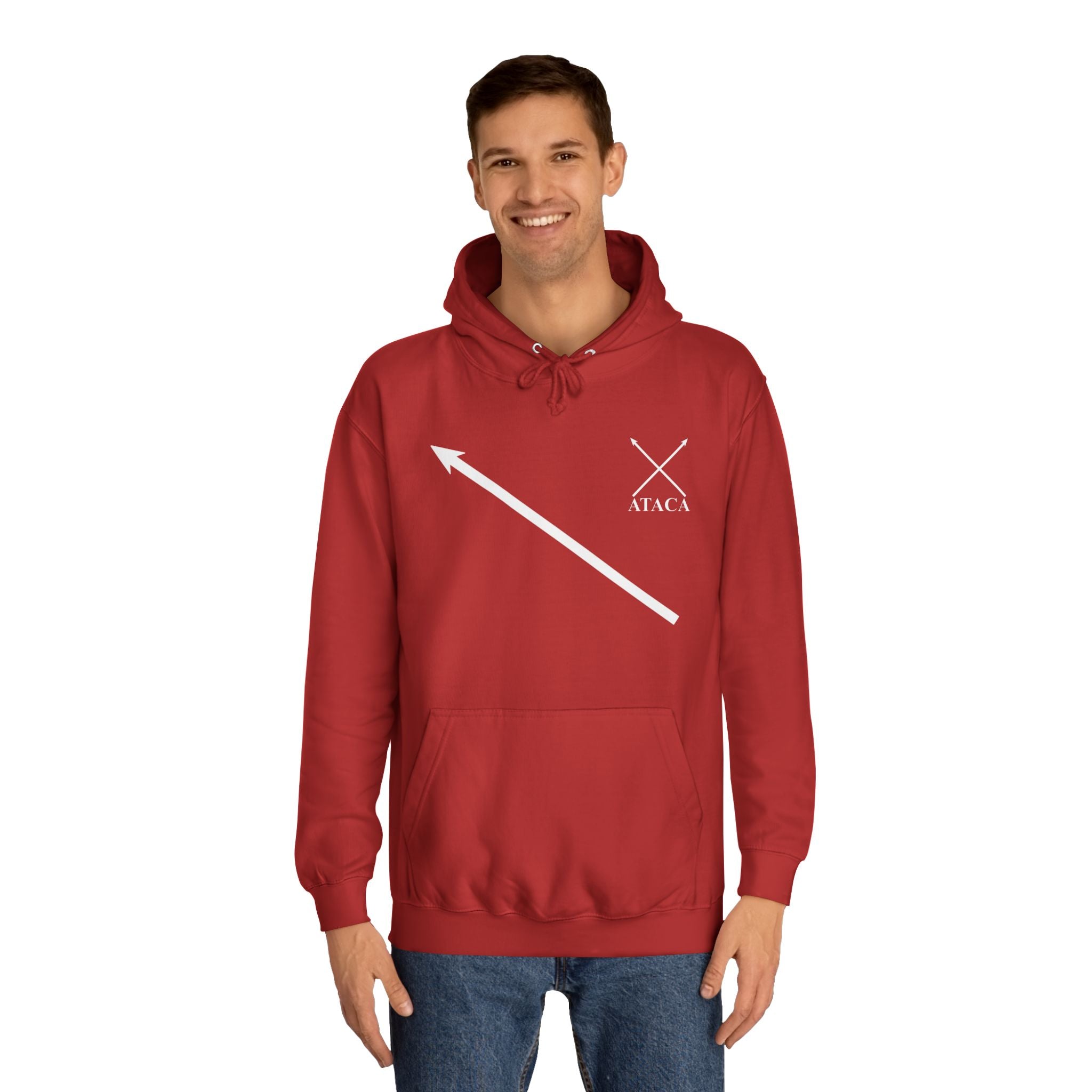 Unisex College Hoodie with Inspirational Design - "Attack Now"
