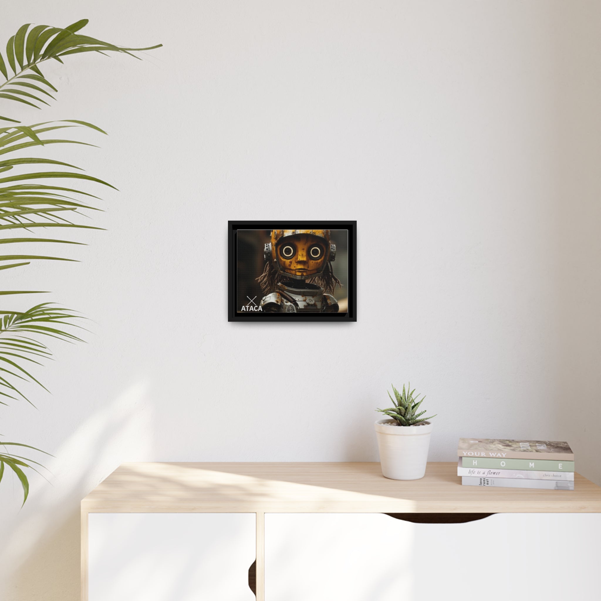 Matte Canvas, Black Frame - Roboter