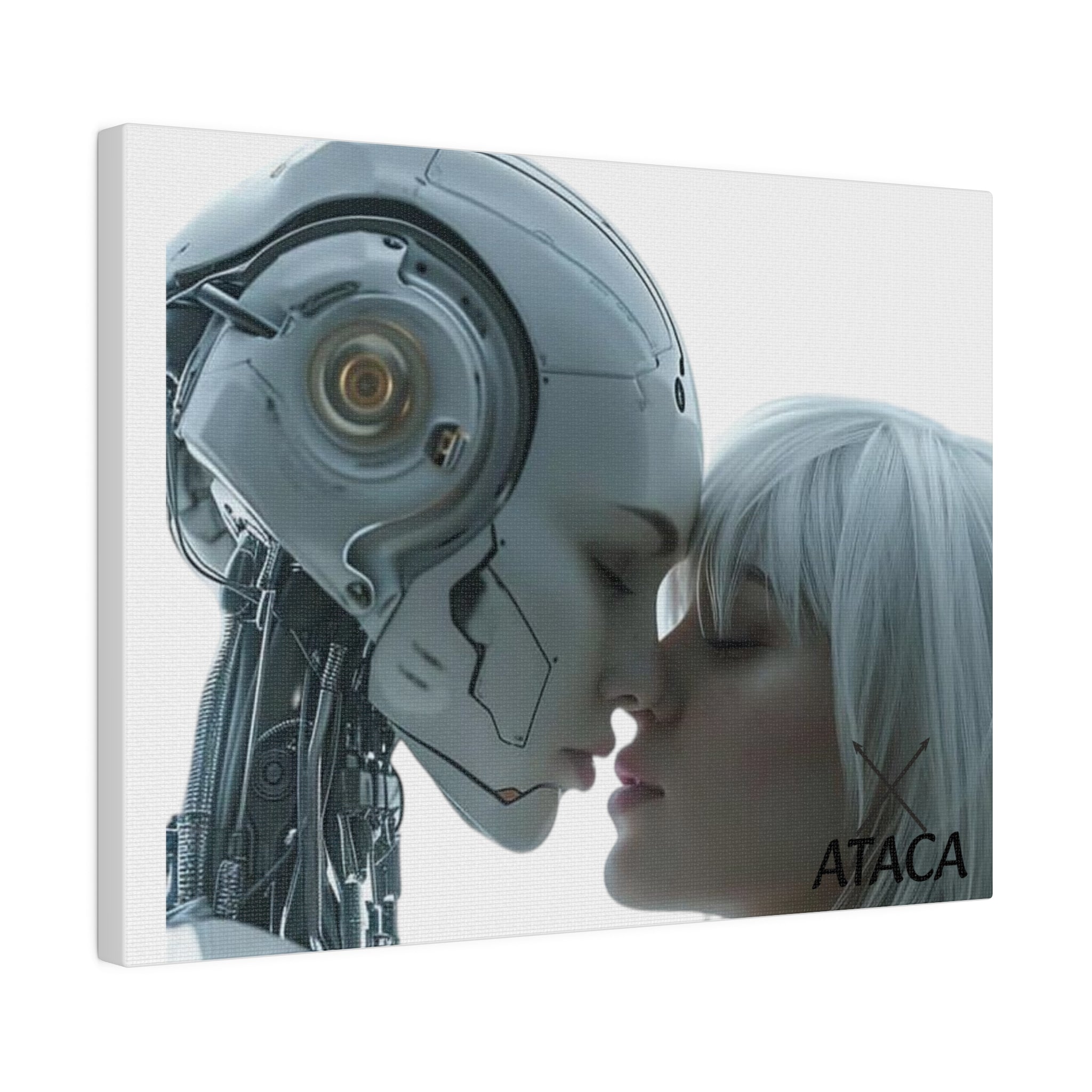 Matte Canvas, Stretched, 0.75" - Roboter and Woman