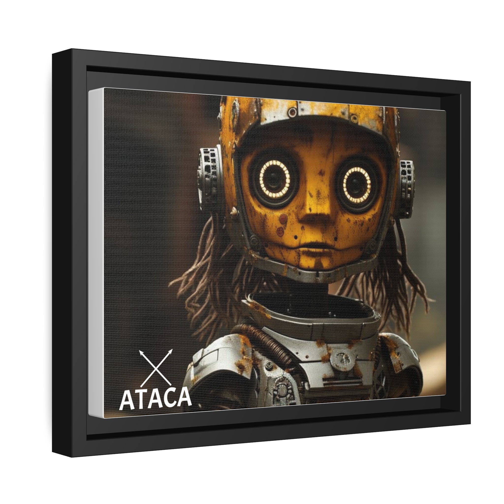 Matte Canvas, Black Frame - Roboter