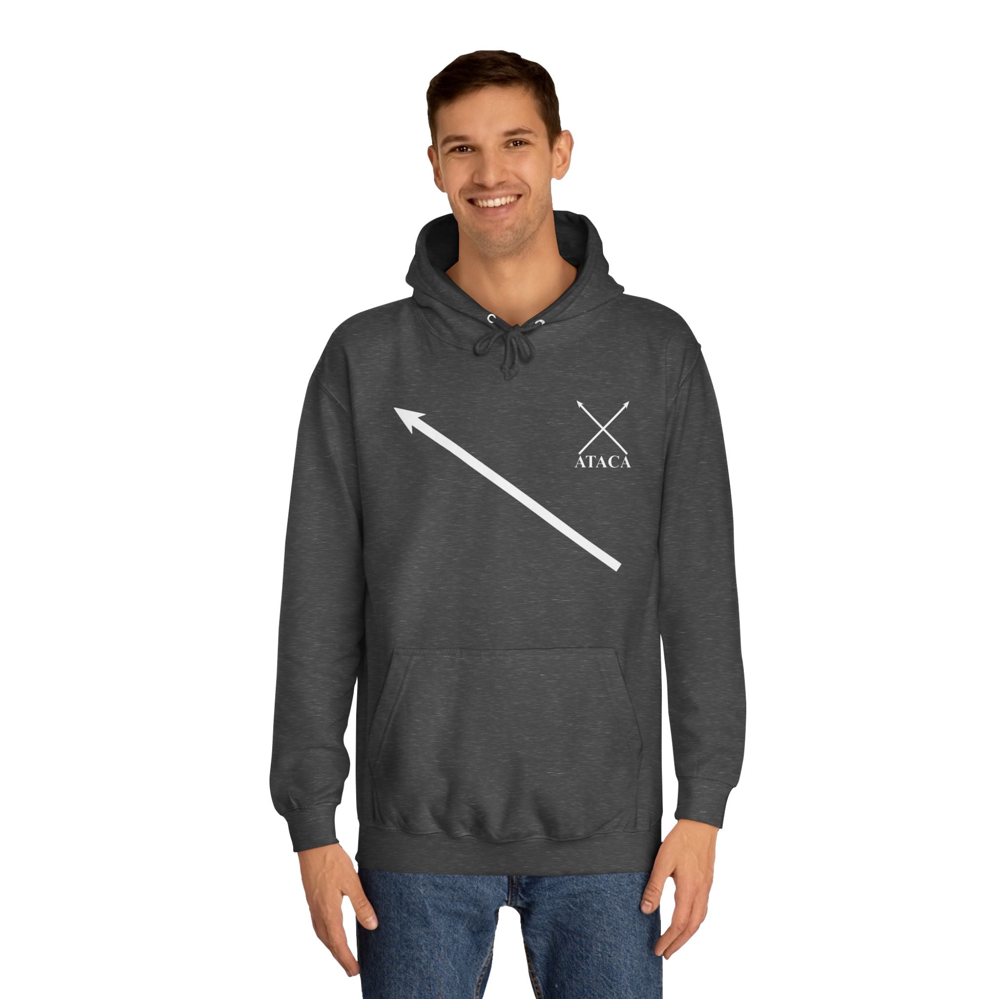 Unisex College Hoodie with Inspirational Design - "Attack Now"