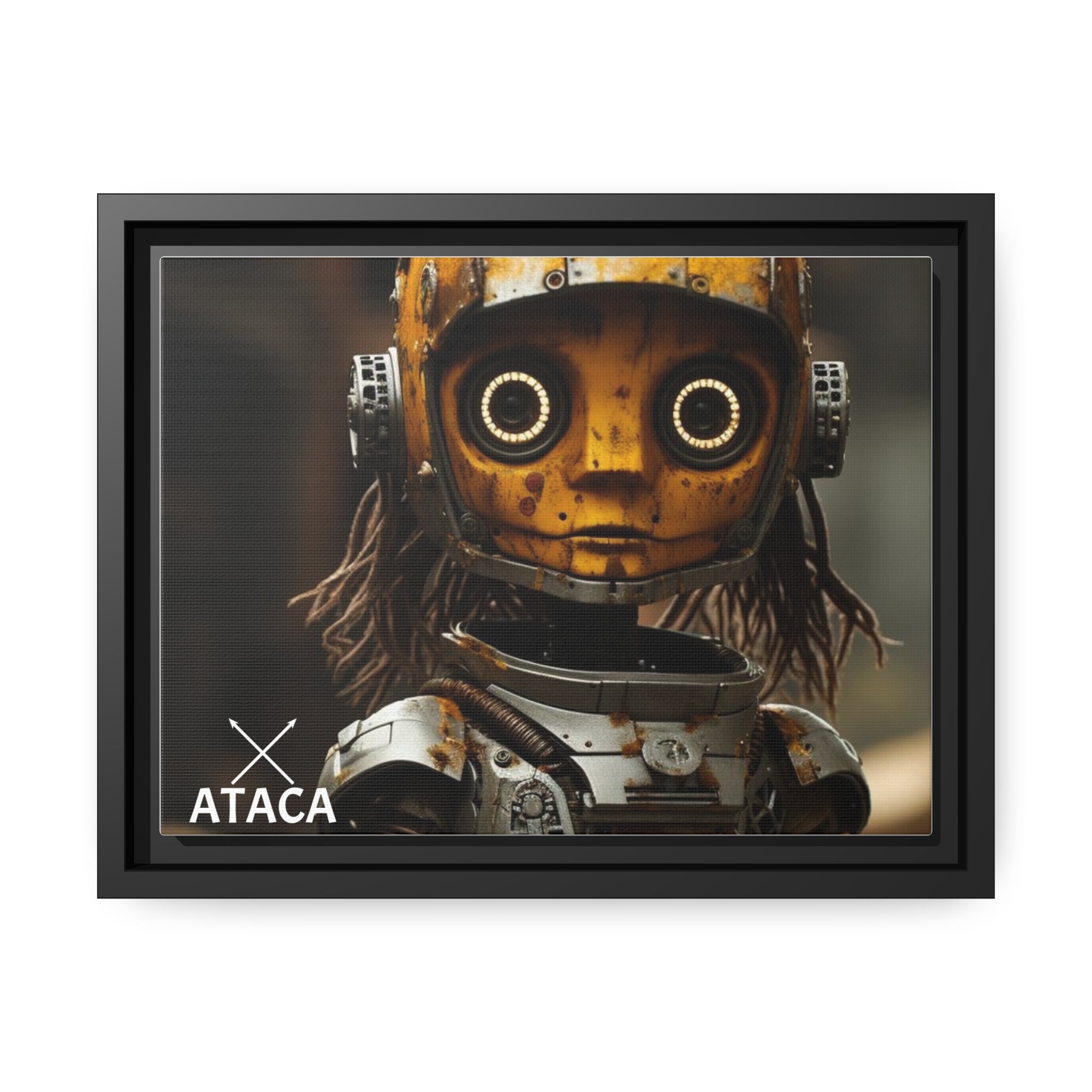 Matte Canvas, Black Frame - Roboter