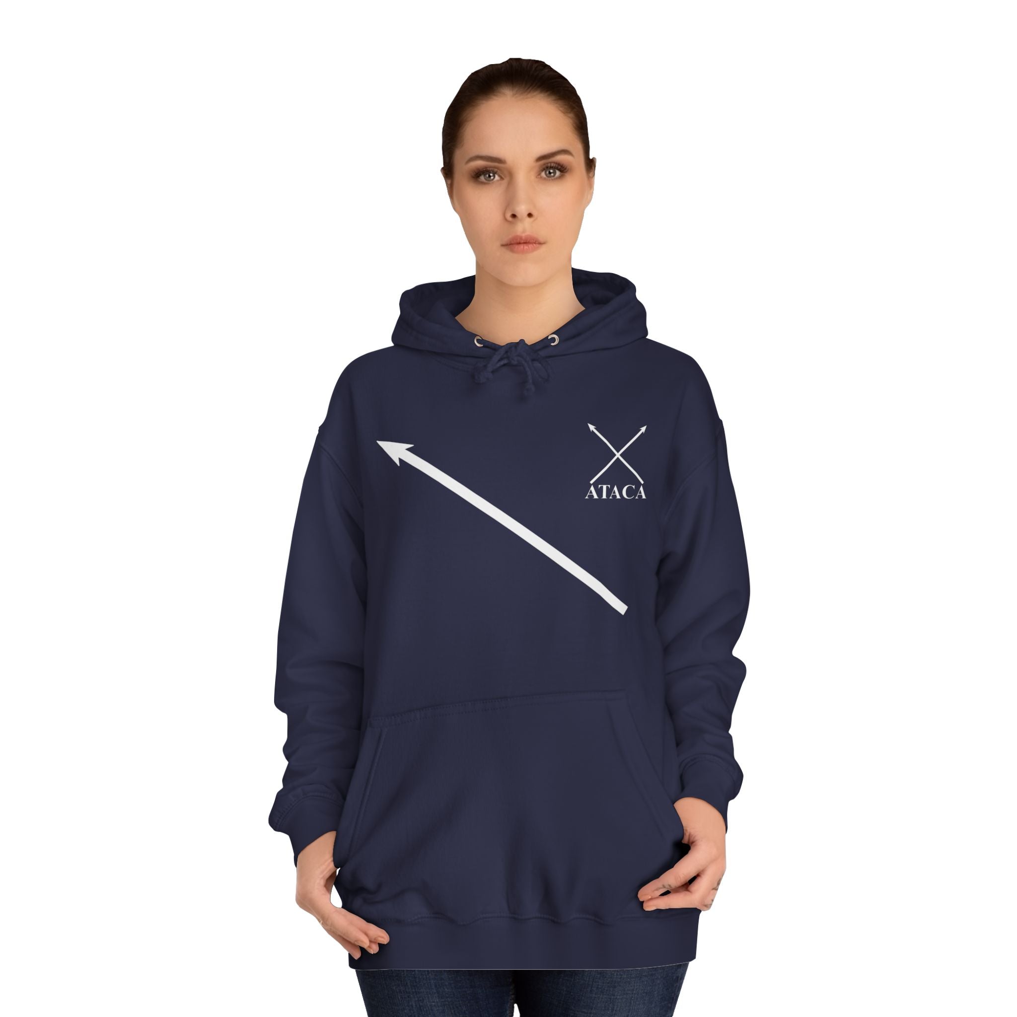 Unisex College Hoodie with Inspirational Design - "Attack Now"
