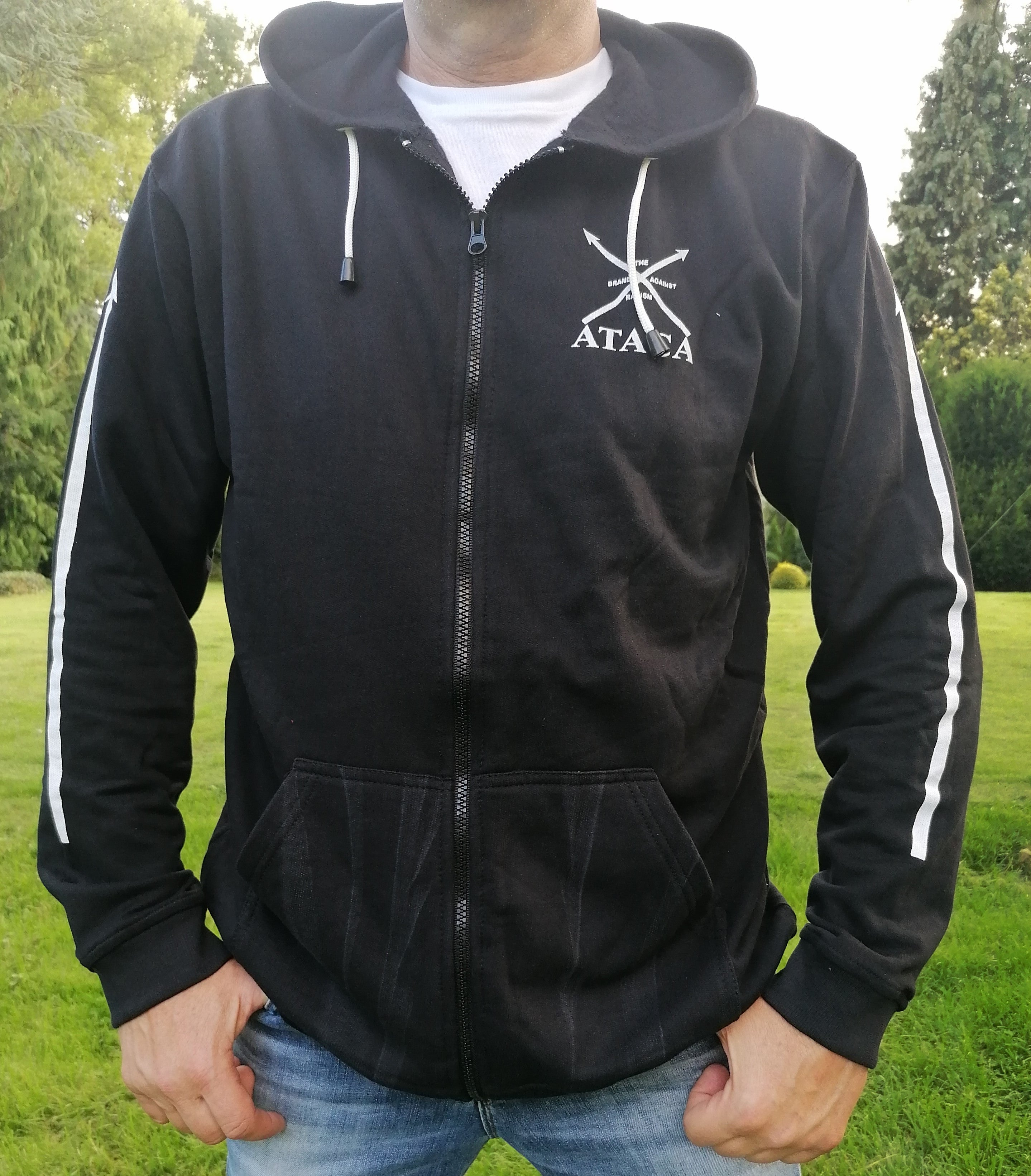 Kapuzenjacke / ZIP Hoodie Schwarz weiß