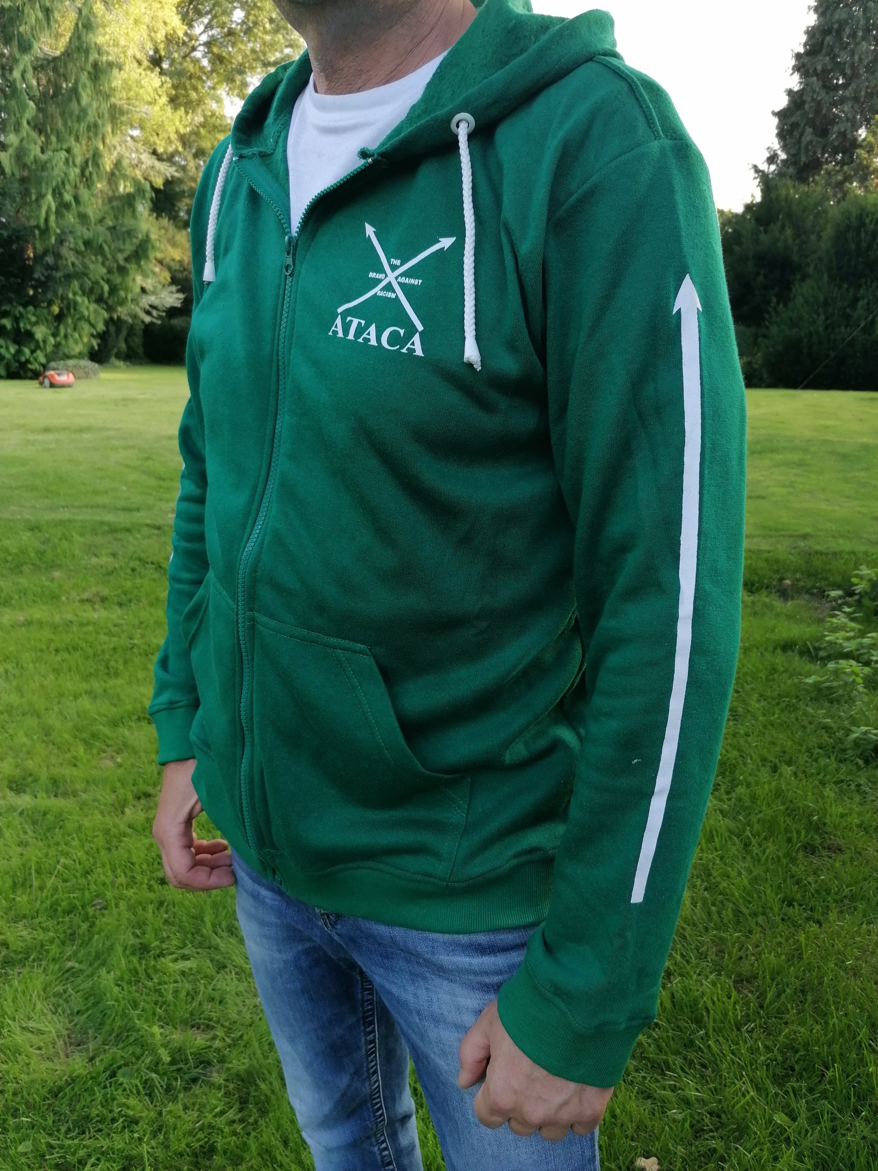 Hoodie zipper green / green