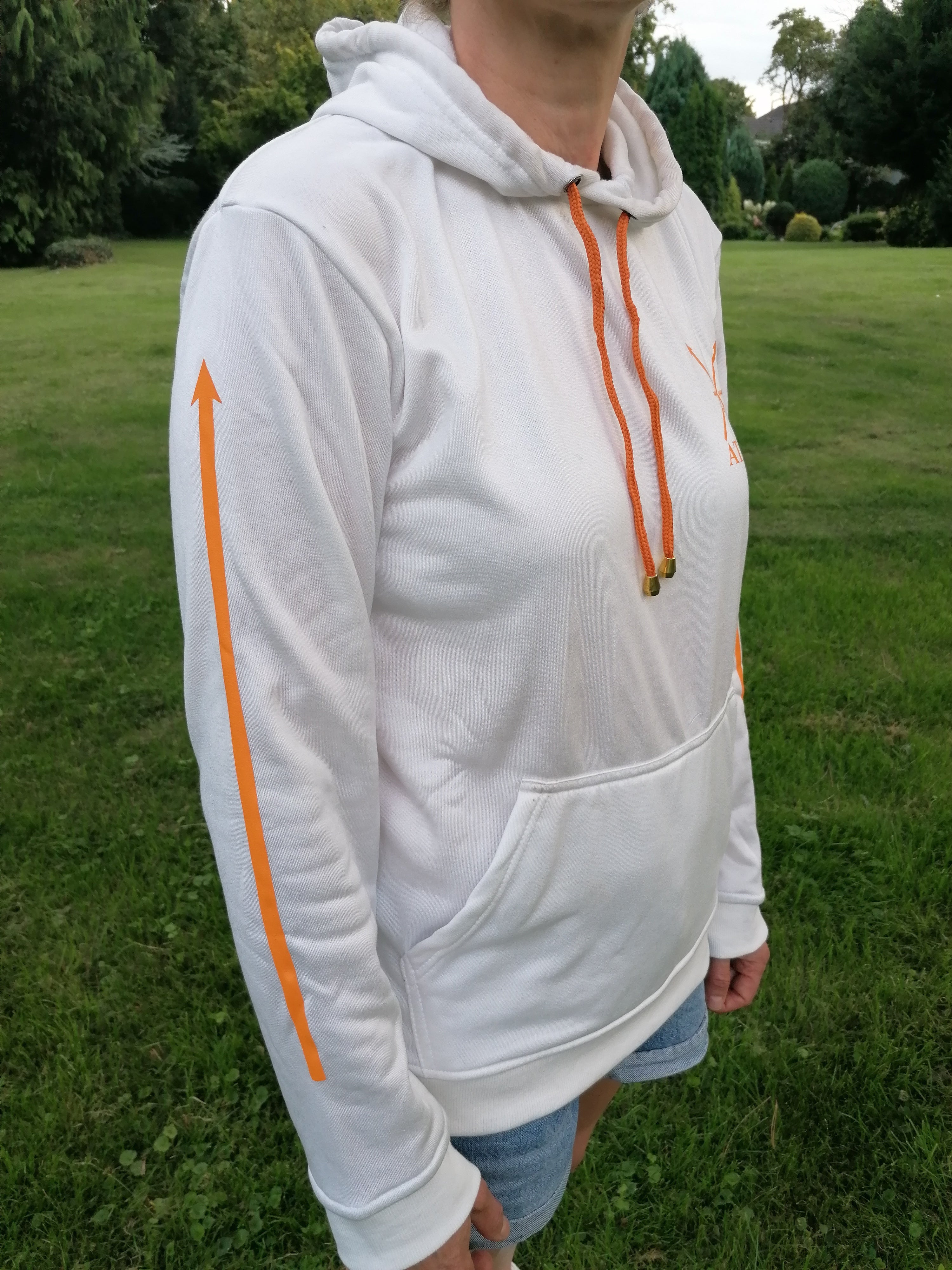 Hoodie weiß / orange