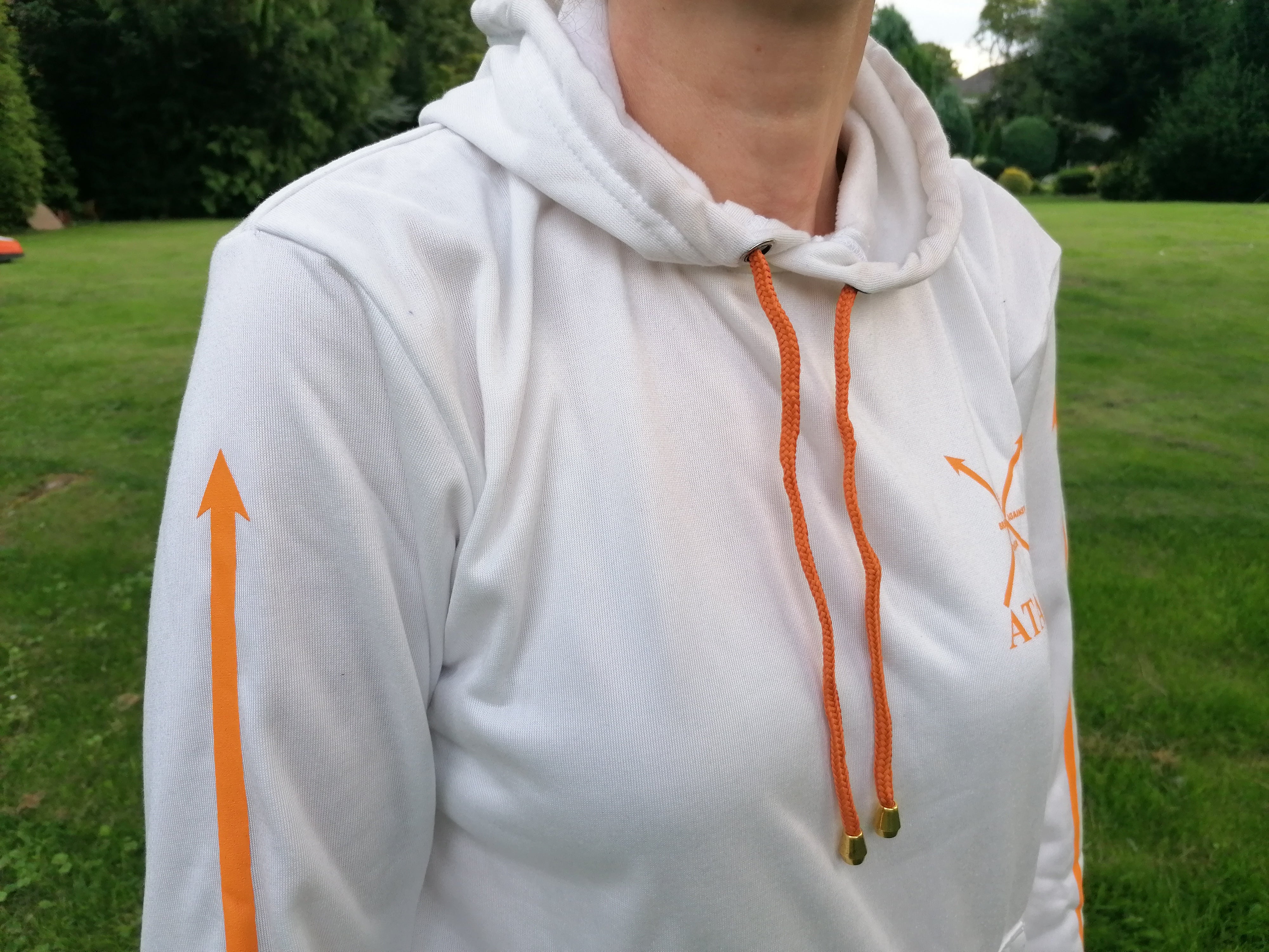 Hoodie weiß / orange